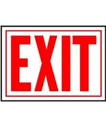 EXIT door SIGN 10&quot;x14&quot; METAL White Bright Red Letters Indoor Outdoor HY-... - $25.52