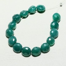 Natural Green Onyx Faceted Onion Beads Loose Gemstone 36.20cts Size 7x7mm 15pcs - £8.51 GBP
