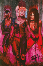 Greg Horn SIGNED DC Comics Batman Art Print ~ Catwoman Harley Quinn &amp; Poison Ivy - £23.26 GBP