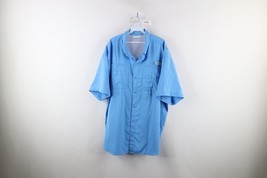 Columbia PFG Mens 2XL Distressed Spell Out Collared Short Sleeve Button ... - $24.70
