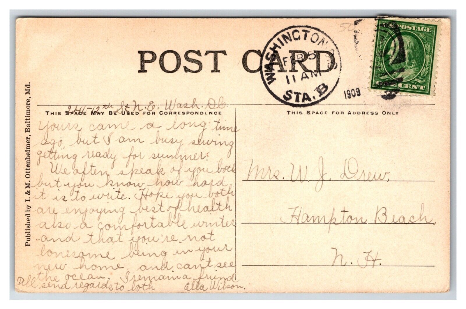 Home of Washington Mount Vernon Virginia VA 1909 DB Postard W1 Item image 2