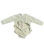 Vintage Hudson Bay Co. Baby Knit Romper Set Yellow Lamb Embroidery Suspe... - $530.01 MXN