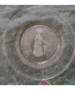 1971 Avon Lady Gibson Girl Etched Glass Christmas Holiday Plate Sales Re... - £7.47 GBP