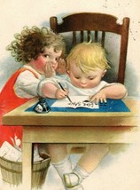 1910 Christmas Postcard Child Writing To Santa - $21.78