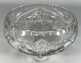 Vintage Leaded Cut Crystal BOWL Large Footed Centerpiece Candy Bowl 8 1/... - $12.65