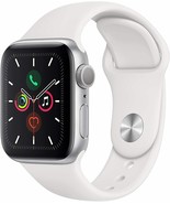 Apple Watch Serie 5 GPS 44 mm MWVD2LL/A Silver Aluminum Case wit White S... - $494.99