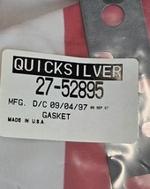 MERCURY MARINE, MERCRUISER, QUICKSILVER POWERHEAD PLATE/COVER GASKET #27... - $17.00