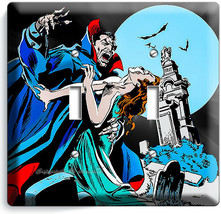 Dracula Prince Of Darkness Blood Sucking Vampire 2 Gang Light Switch Plate Decor - £9.73 GBP