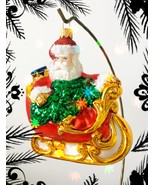 NEW! Authentic Christopher Radko SANTA in a Sleigh Big Hand Made Glass O... - $137.92 CAD