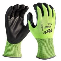 Milwaukee Cut Level 4 Men's Polyurethane Dipped Gloves High-Vis Green Large - $14.95