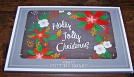 Glass Cutting Board - 12&quot; X 8&quot; - Multiple Uses - Holly Jolly Christmas! - New! - £15.77 GBP