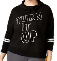 Material Girl Womens Plus Size Hooded Long Sleeve Sweatshirt Size 1X Color Black - £27.93 GBP