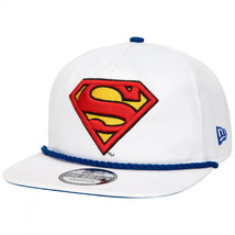 Superman Logo White Colorway New Era Adjustable Golfer Rope Hat White - £35.95 GBP