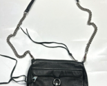 Rebecca Minkoff Women&#39;s Leather Zip Crossbody Bag Black - £36.29 GBP