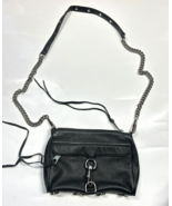 Rebecca Minkoff Women&#39;s Leather Zip Crossbody Bag Black - £36.02 GBP