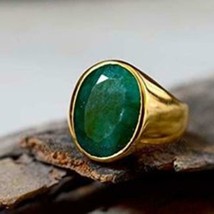 Panuchdhatu Astrological Rashi Ratan Emerald/Panna Ring For Unisex Size 10 - £75.58 GBP