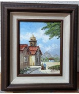 CRESPI MID-CENTURY IMPASTO OIL PAINTING CANVAS CHURCH MOUNTAINS AGAVE TE... - €129,37 EUR