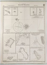 Nautical Chart Ellice Islands South Pacific Ocean Admiralty 1872 - £50.15 GBP