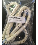 VoIP Lounge 25&#39; FT Long Off White Light Ivory Handset Coiled Cord Telephone - £7.42 GBP