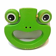 Melissa and Doug Wooden Hand Held Baby Toy Frog Green - £5.00 GBP