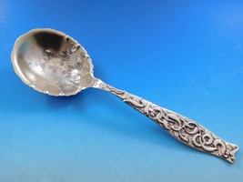 Good Luck by Whiting Sterling Silver Berry Spoon Light Gold Washed Bright-Cut 9&quot; - £307.83 GBP