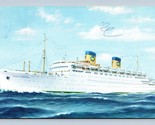 Queen Frederica Cruise Ship National Hellenic American Line Postcard L14 - $16.78
