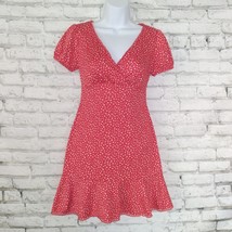 City Studio Dress Womens XS Red White Polka Dot Short Sleeve V Neck Mini 90S Y2K - $21.99