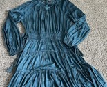 MINKPINK Drawstring-Waist Peasant Dress Peacock Size Large Tassel Boho C... - £34.15 GBP