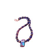 Vintage Hand-made Hematite Magnetic Lapis gemstone Necklace With Pendant... - $33.69 CAD