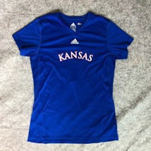 Kansas Jayhawks Womens Jersey Small Adidas Blue Red Stitched NCAA Soccer #3 - $24.98