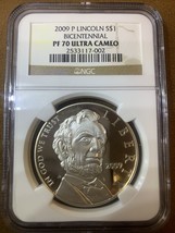 2009P- Abraham Lincoln Silver Commemorative-NGC- PF70 Ultra Cameo - £84.60 GBP