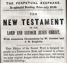 Leary And Getz Bible New Testament Advertisement 1841 Victorian Books DWZ3B - $23.81 CAD