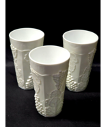 Vintage COLONY 5.75&quot; Iced Tea Beverage Glass HARVEST MILK GLASS - Set Of 3 - €15,38 EUR