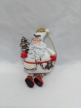 Vintage Christmas Santa Clause With Dangly Feet Holiday Ornament 3&quot; - £21.74 GBP