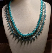 Adjustable 14 - 19 In Pearl Necklace Shades Of Blue - £22.38 GBP