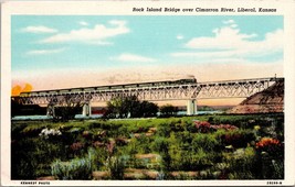 Rock Island Bridge Over Cimarron River Liberal Kansas Postcard - £7.86 GBP