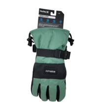 Hurley Men&#39;s Revert Snow Gloves S/M Small/Medium Green Black Water Resis... - $17.58