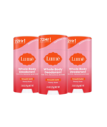 3 Pack Lume Whole Body Deodorant Smooth Solid Peony Rose 72 Hour NEW - £27.64 GBP