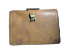 Vintage Business Office Person Document Classic Leather Briefcase - £19.95 GBP