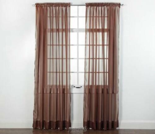 Primary image for Style Master Elegance Voile Window Treatments Chocolate 60"W X 63"L