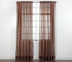 Style Master Elegance Voile Window Treatments Chocolate 60&quot;W X 63&quot;L - £11.15 GBP