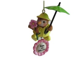 Vintage Spring Easter Chick Ornament Charm &quot;Enjoy the little Things&quot; ~3.5&quot; Rain - £7.46 GBP