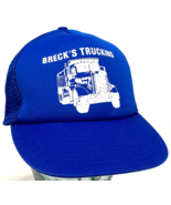 Breck&#39;s Trucking Hat-Mesh-Snapback-Trucker Cap-Semi Truck Diesel-Blue - $376.96 MXN