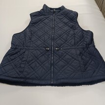 Time & Tru RN#52469 Women's Blue Full-Zip Quilted Vest Pockets Size 2X (20W-22W) image 11