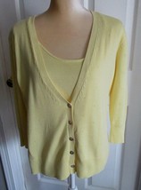 Kikit Maurice Sasson  Layered Look yellow Sweater size L - $7.99