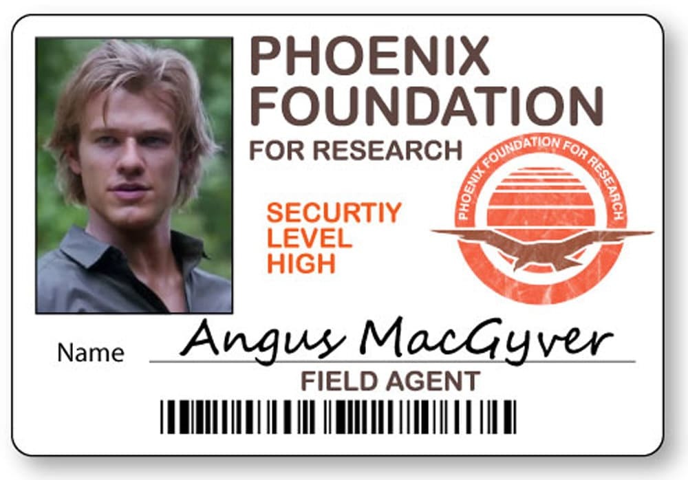 Primary image for Angus MACGYVER NEW Name Badges with pin Fastener Halloween Costume Cosplay Prop
