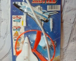 1980s Nasa Space Shuttle Flying Zip Toy New on Card NOS Hong Kong Pull cord - $23.71