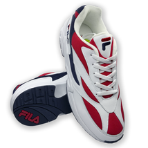 NWT FILA MSRP $101.99 VENOM LOW MEN&#39;S WHITE RED LACE UP SNEAKERS SIZE 11 - $28.97