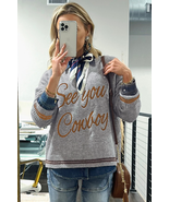 Light Grey Letter Embroidered Graphic Sweater - $45.57