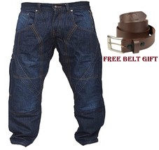 Men Denim Blue Motorcycle Motorbike Pants Jeans Protective Lining Armor Trousers - £44.83 GBP